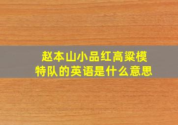 赵本山小品红高粱模特队的英语是什么意思