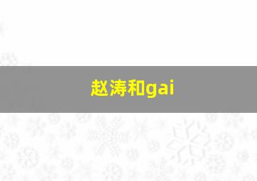 赵涛和gai