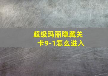 超级玛丽隐藏关卡9-1怎么进入