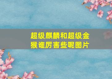 超级麒麟和超级金猴谁厉害些呢图片