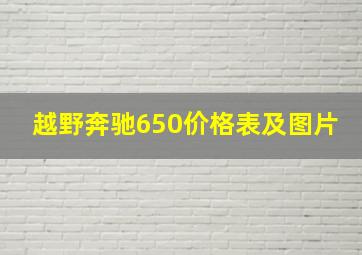 越野奔驰650价格表及图片