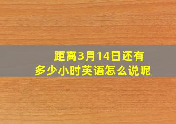 距离3月14日还有多少小时英语怎么说呢