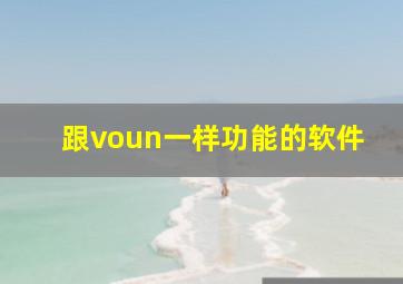 跟voun一样功能的软件