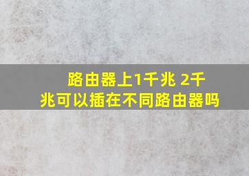 路由器上1千兆 2千兆可以插在不同路由器吗