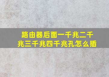 路由器后面一千兆二千兆三千兆四千兆孔怎么插