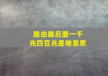 路由器后面一千兆四百兆是啥意思