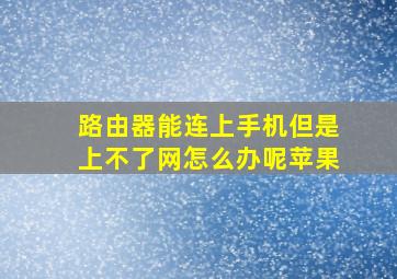 路由器能连上手机但是上不了网怎么办呢苹果