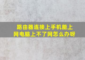 路由器连接上手机能上网电脑上不了网怎么办呀