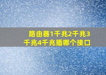 路由器1千兆2千兆3千兆4千兆插哪个接口