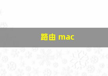 路由 mac