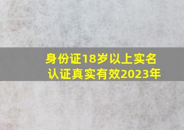 身份证18岁以上实名认证真实有效2023年