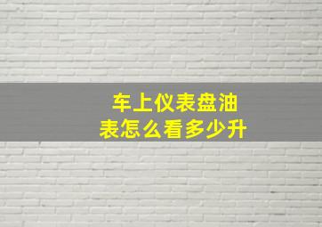 车上仪表盘油表怎么看多少升