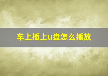 车上插上u盘怎么播放