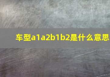 车型a1a2b1b2是什么意思