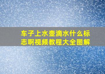 车子上水壶滴水什么标志啊视频教程大全图解