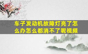 车子发动机故障灯亮了怎么办怎么都消不了呢视频