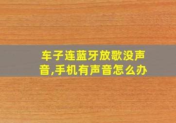 车子连蓝牙放歌没声音,手机有声音怎么办