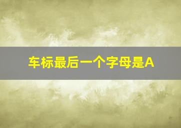 车标最后一个字母是A