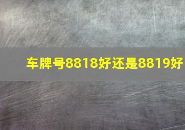 车牌号8818好还是8819好