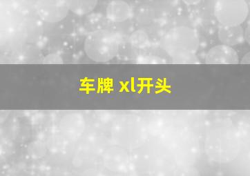 车牌 xl开头