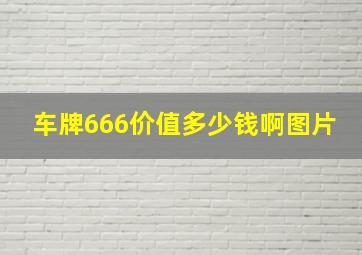 车牌666价值多少钱啊图片