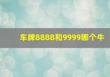 车牌8888和9999哪个牛