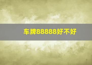 车牌88888好不好