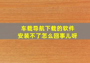 车载导航下载的软件安装不了怎么回事儿呀