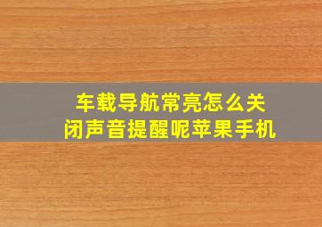 车载导航常亮怎么关闭声音提醒呢苹果手机