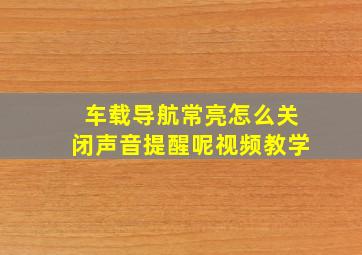 车载导航常亮怎么关闭声音提醒呢视频教学