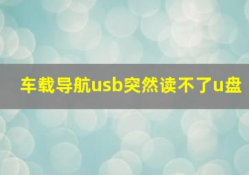 车载导航usb突然读不了u盘