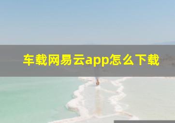 车载网易云app怎么下载