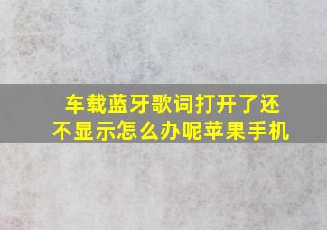 车载蓝牙歌词打开了还不显示怎么办呢苹果手机