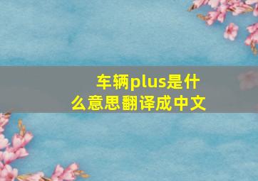 车辆plus是什么意思翻译成中文