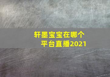 轩墨宝宝在哪个平台直播2021