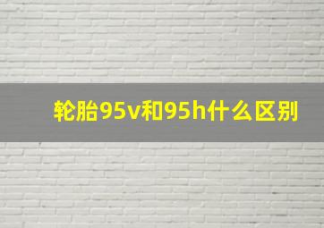 轮胎95v和95h什么区别