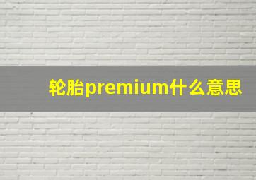 轮胎premium什么意思