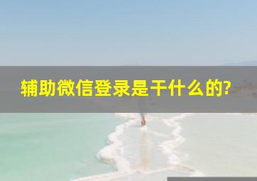 辅助微信登录是干什么的?