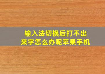 输入法切换后打不出来字怎么办呢苹果手机