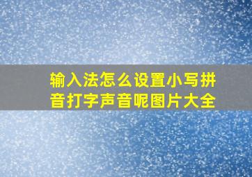 输入法怎么设置小写拼音打字声音呢图片大全