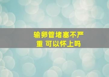 输卵管堵塞不严重 可以怀上吗