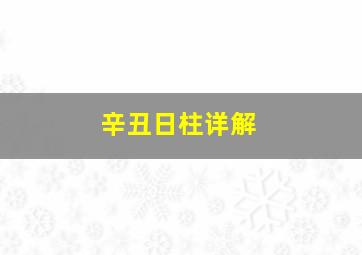 辛丑日柱详解