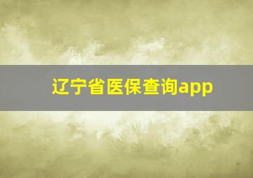 辽宁省医保查询app