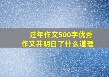 过年作文500字优秀作文并明白了什么道理