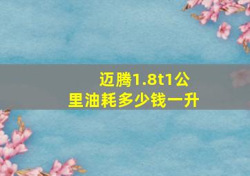 迈腾1.8t1公里油耗多少钱一升