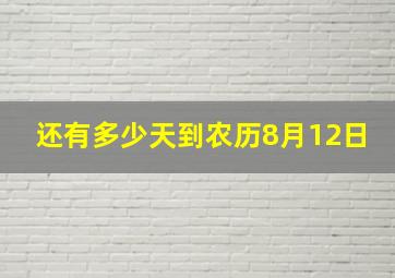 还有多少天到农历8月12日