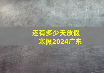 还有多少天放假寒假2024广东