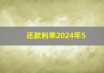 还款利率2024年5