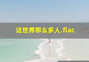 这世界那么多人.flac