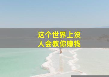 这个世界上没人会教你赚钱